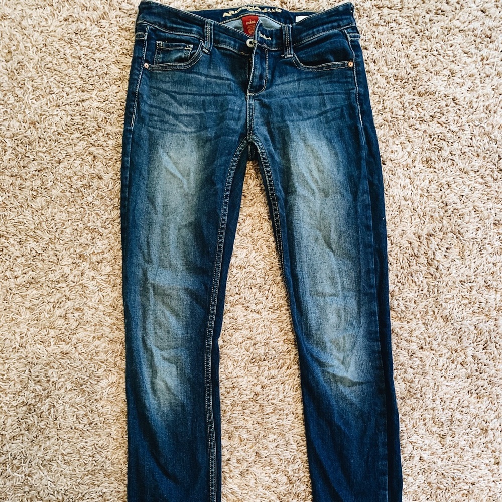 Dark and light wash ombré Arizona skinny jeans